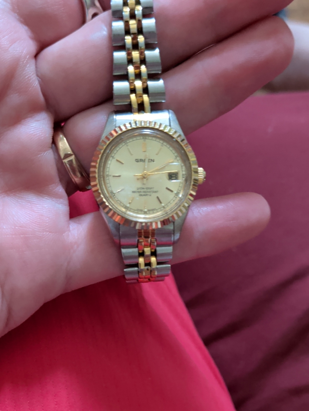Gruen Two-Tone Gold & Silver Women's Bracelet Watch